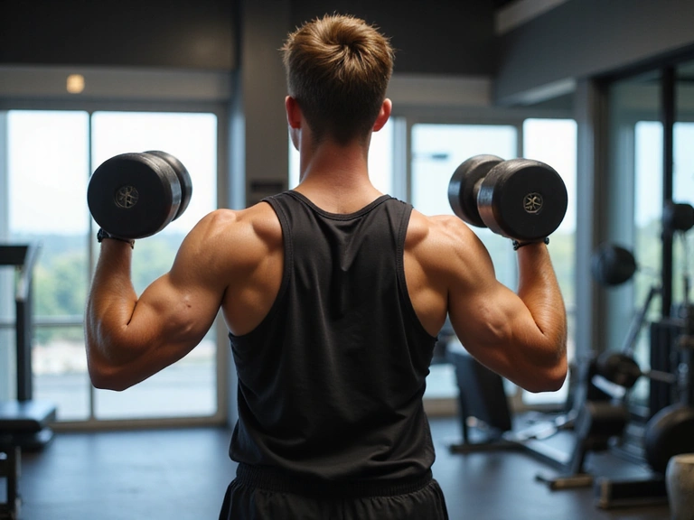 Entrenamiento con pesas en gimnasio