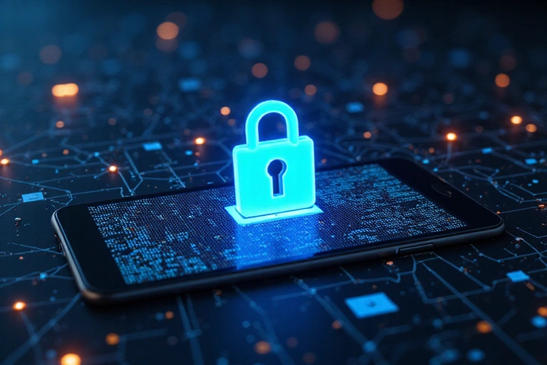 Cerradura digital de seguridad en una pantalla, representando la protección de datos.